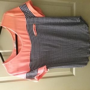 It Girl Neon Striped short sleeve Top